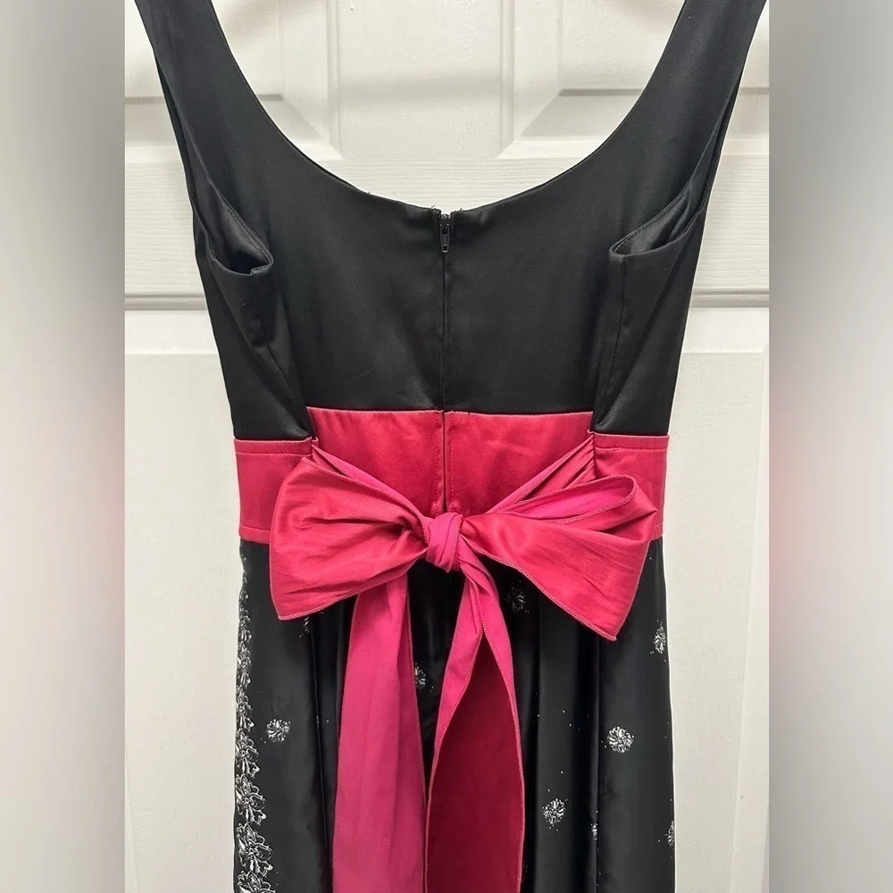 Teeze Me Black with Pink Belt Semi Formal Dress Size 13 - Picture 3 of 7